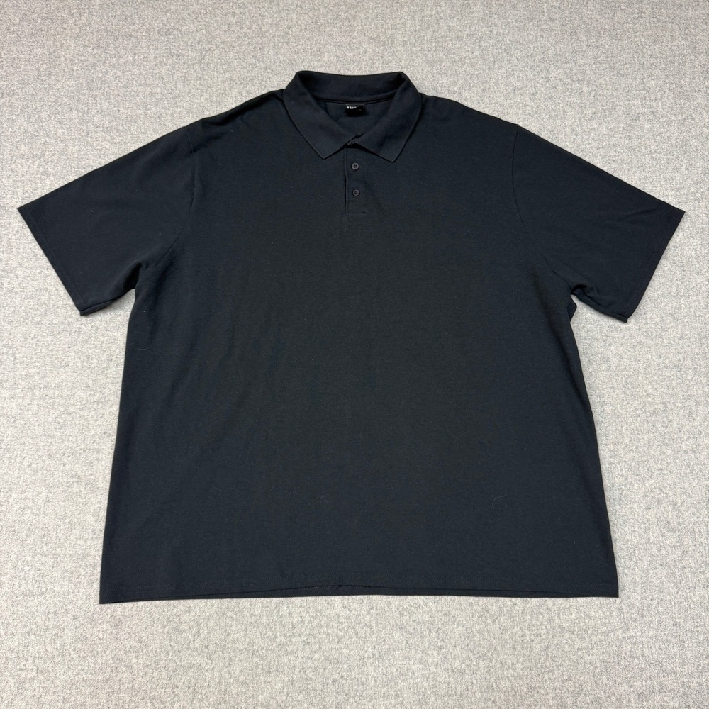 Hanes Polo Shirt Size 3XL Black Short Sleeve Cotton Blend Casual Basic Top Men